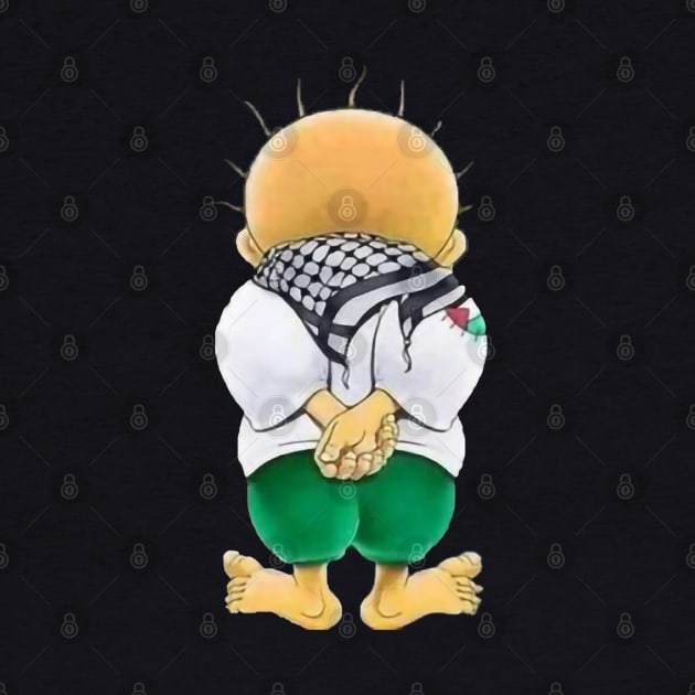 Great Caricature Palestine Handala palestinian flag free by AbirAbd